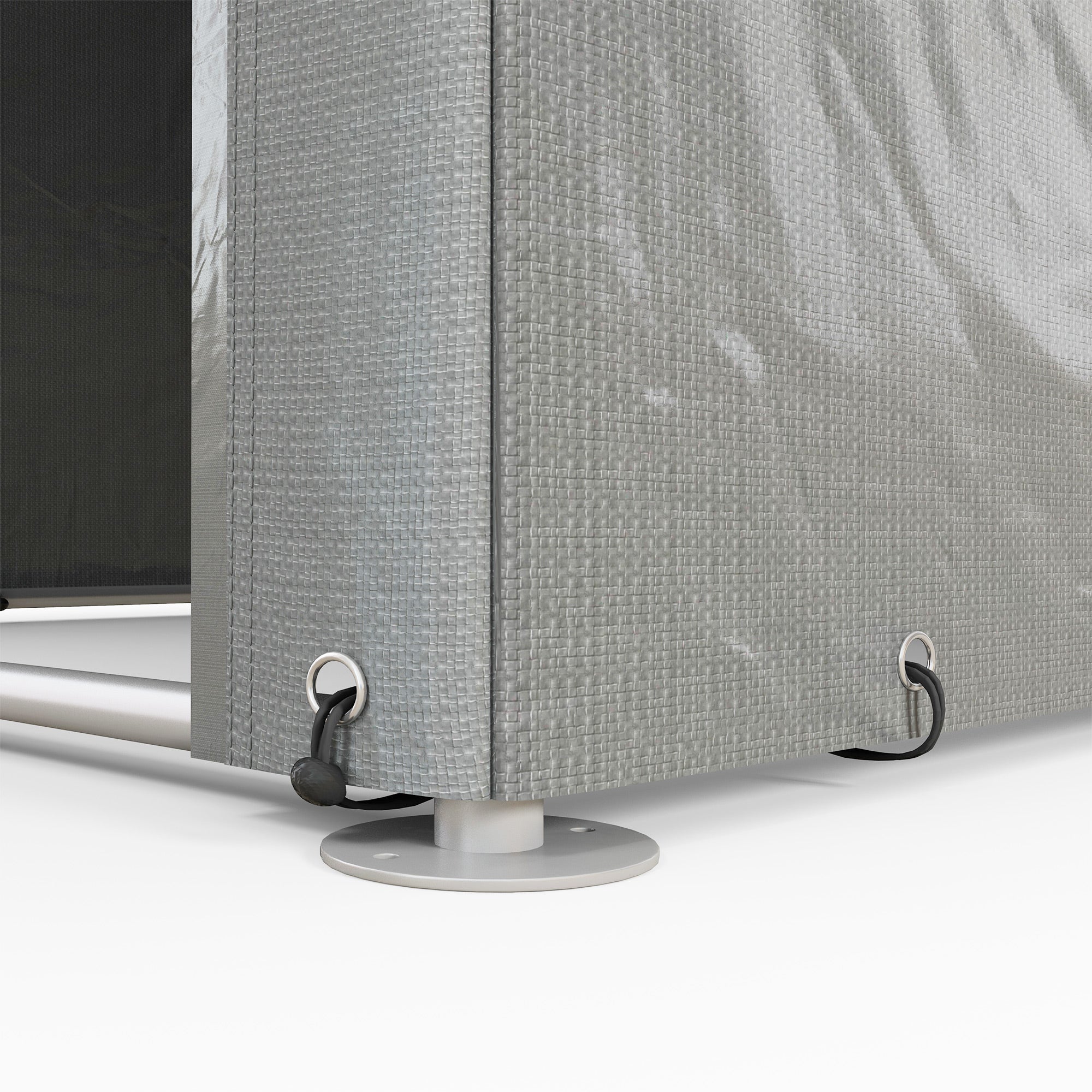 Outdoor Motorcycle Garage Storage Shed with UV Protection and Zippered Entrance, Garage Tent for Bicycles and Tools in Galvanized Metal and PE Fabric, 160x218x172 cm, Light Gray