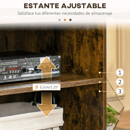 TV Stand for TVs up to 55 Inches Industrial Style TV Console with 4 Compartments Adjustable Shelf and Cable Management 110x40x50 cm Rustic Brown