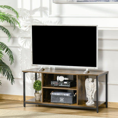 TV Stand for TVs up to 55 Inches Industrial Style TV Console with 4 Compartments Adjustable Shelf and Cable Management 110x40x50 cm Rustic Brown