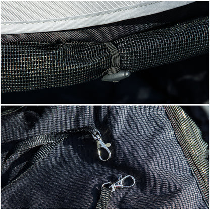 Dog Buggy Foldable Dog & Cat Stroller Cat Buggy with Mesh Windows, Shoulder Strap, Storage Bag, Cup Holder Umbrella Cat Buggy Dark Blue