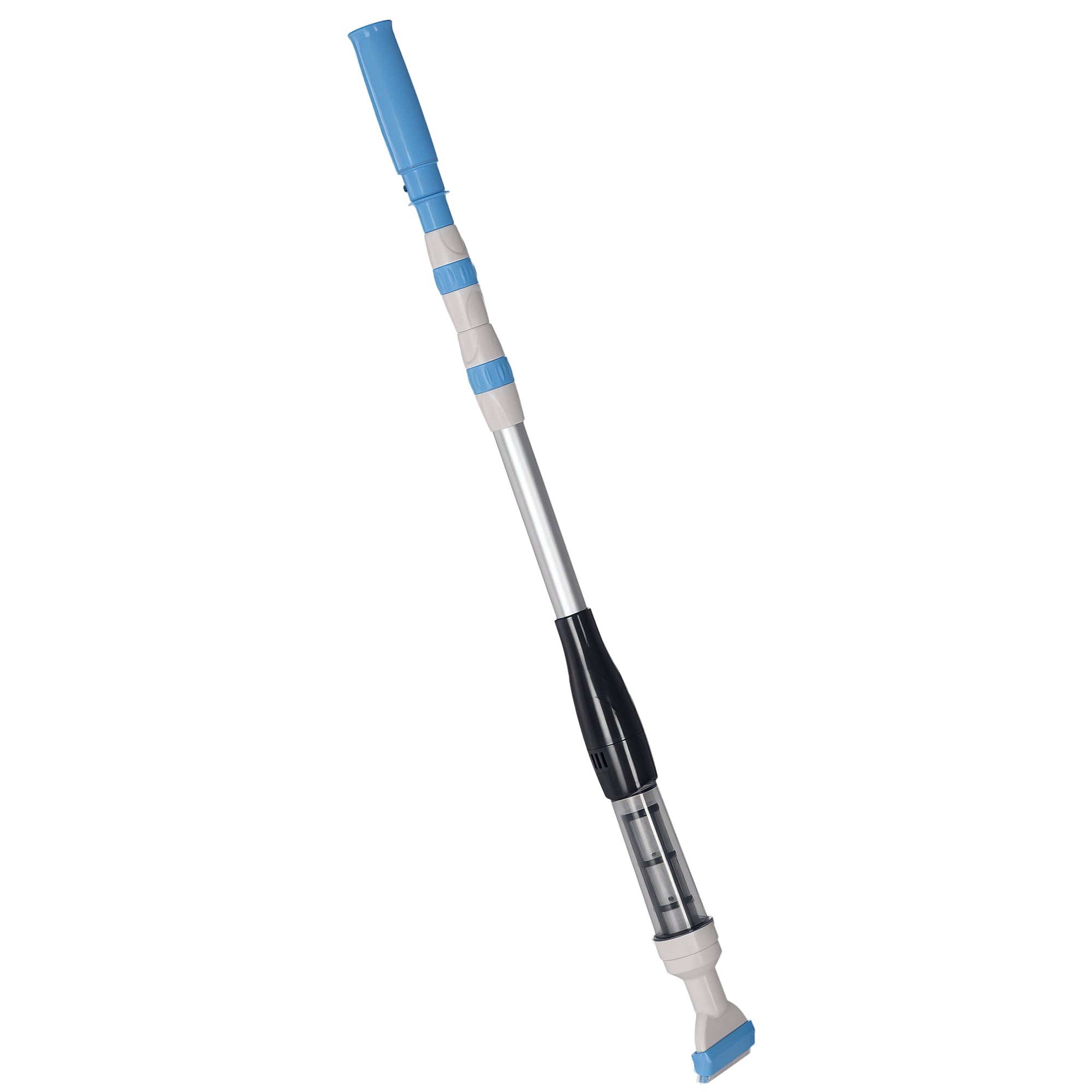 Cordless Pool Vacuum with Brush, Lighted Pool Cleaner with Adjustable 3-Section Pole for Inground, Above Ground Pools, Hot Tubs, Aluminum